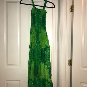 Green tie dye dress